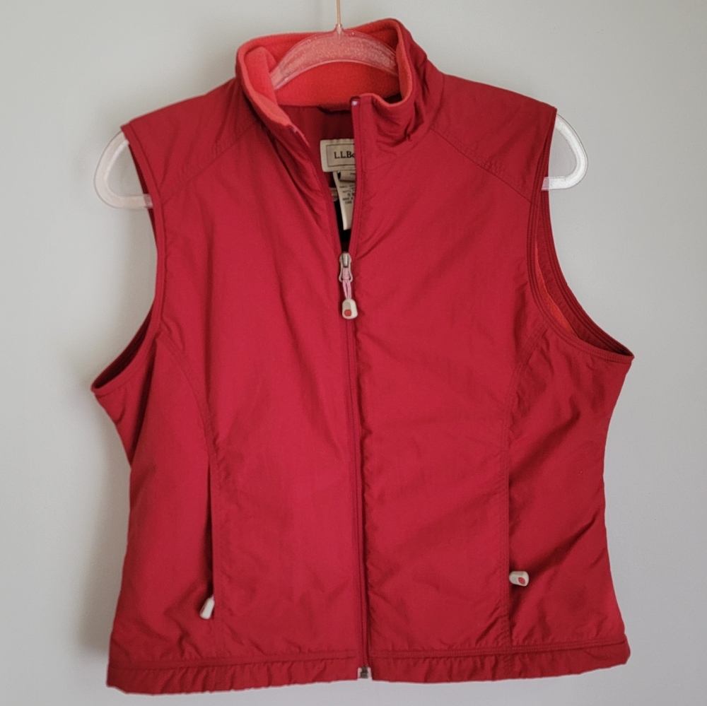 L.L. Bean Fleece Lined Vest Red Women's Size Medium